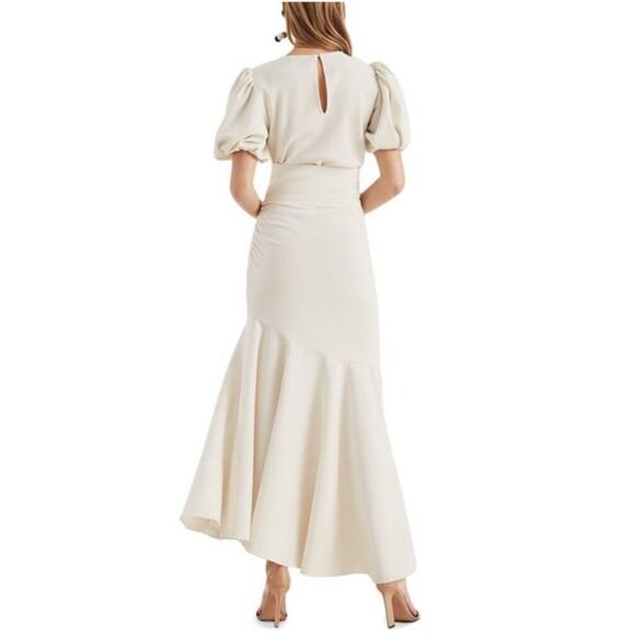 Sachin + Babi Size 22 W NEW Ivory Stretch Crepe Camila Dress Asymetcial Hem NWT - Picture 2 of 9